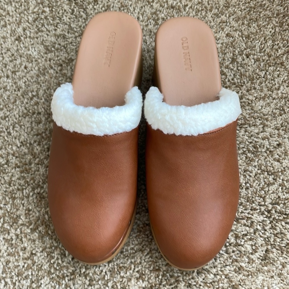 Brown Wool Clogs